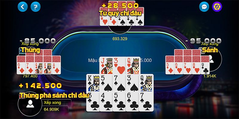 Chơi mậu binh tại cổng game bài Go99